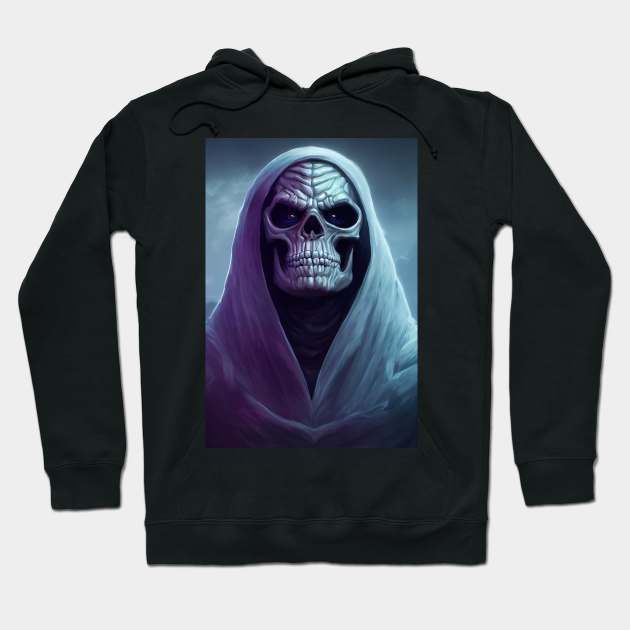 Angel of death , Skeleton Necromancer with robe Hoodie by DyeruArt